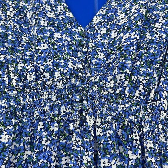 TAYLOR Women's Floral-Print Tiered Ruffle Hem Dress Sz 8P V-Neck Smocked Waist - Picture 12 of 16